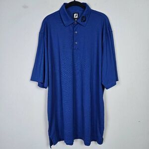 Footjoy Mens Performance Golf Polo Shirt Size XL Blue Stretch Preppy Sporty Logo